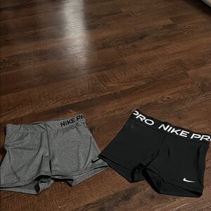 Nike Pro Black and Gray Shorts Duo